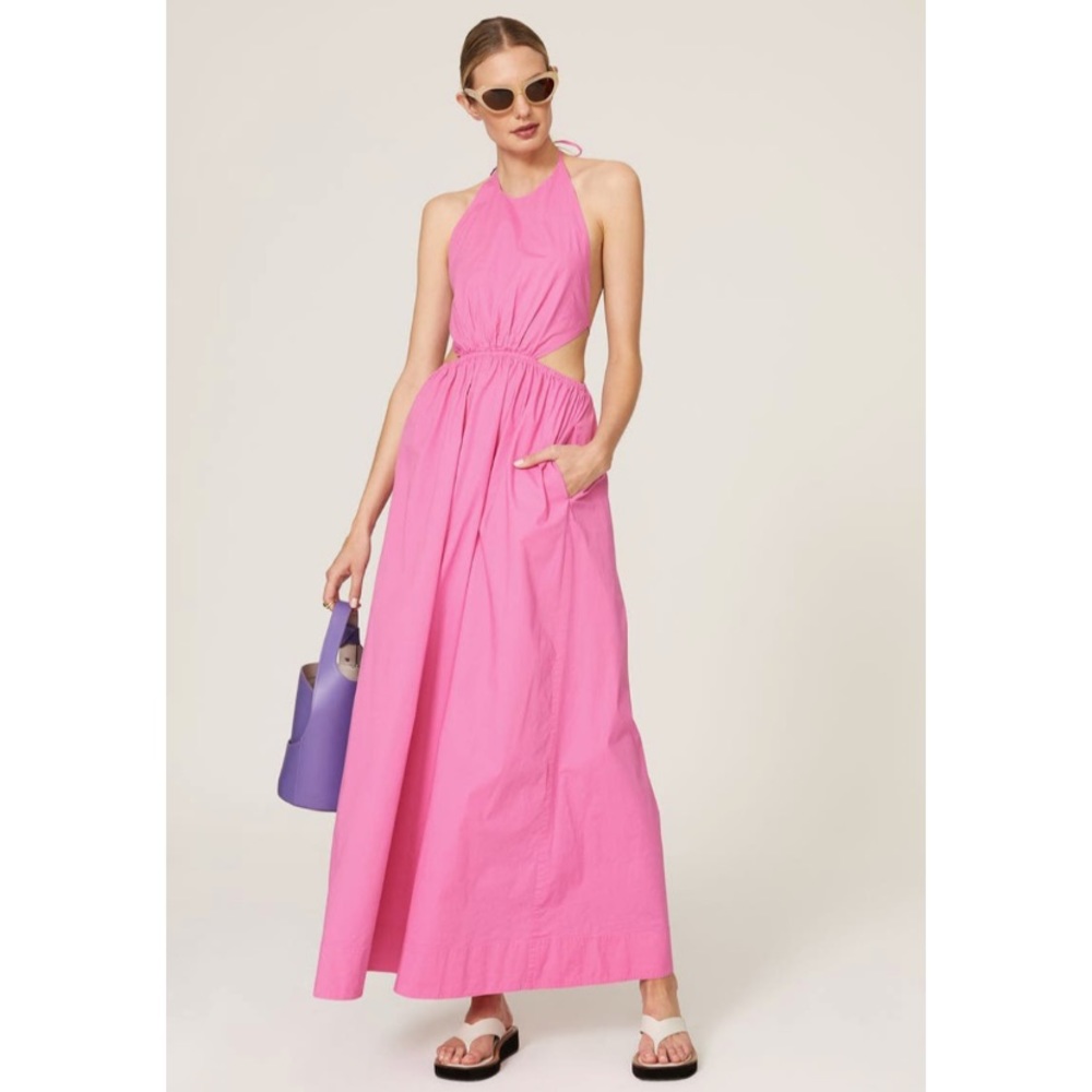 STAUD Wild Orchid Open Back Apfel Maxi Dress